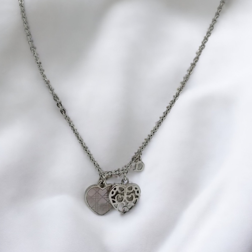 Authentic Christian Dior Necklace Pinks Silver - Picture 2 of 11